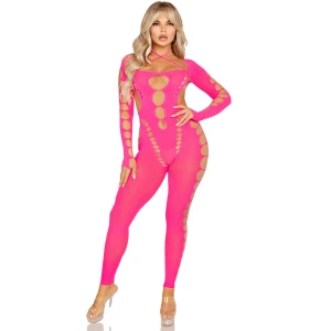 LEG AVENUE - ROSA BODYSTOCKING MIT OFFENEM RÃCKEN, EINHEITSGRÃSSE